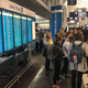 Delayed travelers at Chicago O'Hare Airport amid the storm